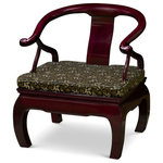 China Furniture and Arts - Rosewood Chow Leg Monk Chair, Cherry - Note: Silk cushion sold separately.