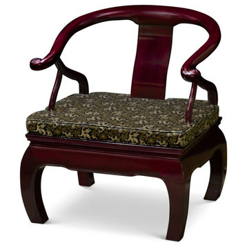 Rosewood Chow Leg Monk Chair, Cherry