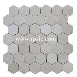 MH-32L HEXAGON CREMA MARFIL 2IN - Mosaic Tile