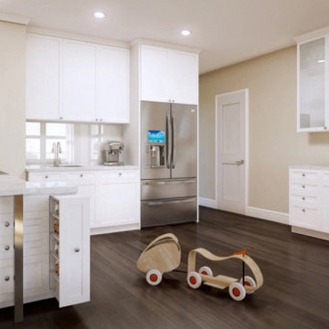 Roasted Red Oak Plank Flooring, Kitchen