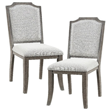 Lexicon Garner Wood Upholstery Dining Room Side Chair (Set of 2) in Brown Gray
