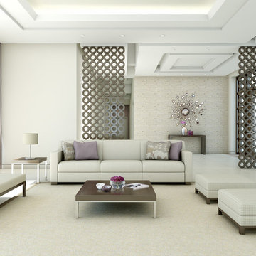 3D Interior Rendering of Completed Living Room