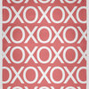60 x 80 in Hugs and Kisses Valentine's Throw Blanket, Coral