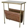 Matthew Izzo Home Glam Leather Magazine/Side Table