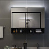 vidaXL LED Bathroom Mirror Cabinet Black MDF Storage Wall Cabinet Furniture