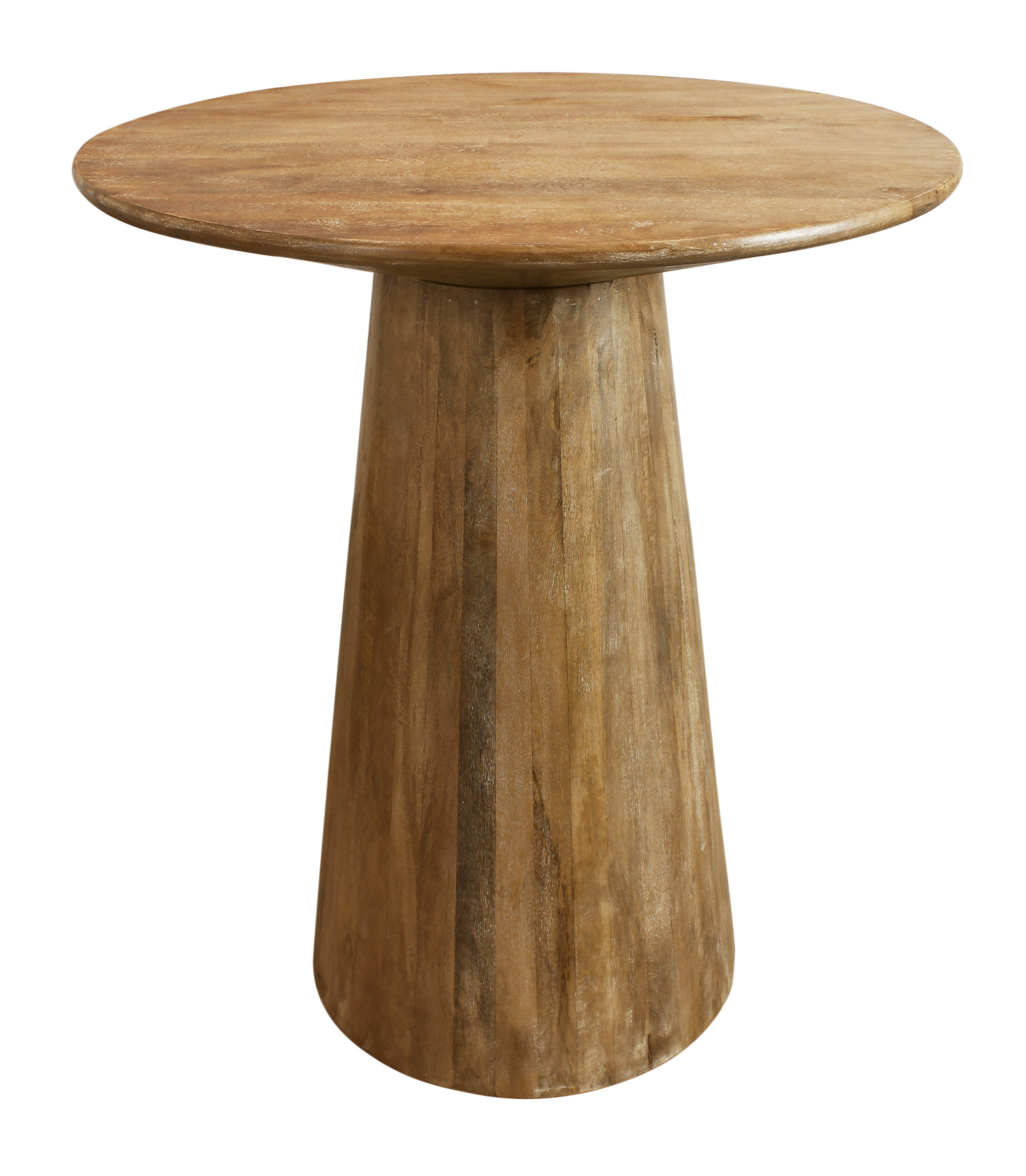 Jaden Round Counter Table in Mid-Century Distressed Natural Finish on ...
