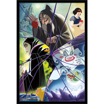 Disney Villains Collage Poster, Black Framed Version