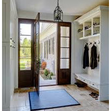 Bump out clothes/shoes mudroom