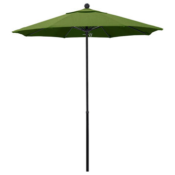 7.5'  Black Push Lift Fiberglass Umbrella, Sunbrella, Spectrum Cilantro