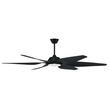 Craftmade Zoom 66" Ceiling Fan With Blades, Flat Black