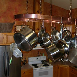 Kitchen spaces  - copper pot rack - Pot Racks And Accessories