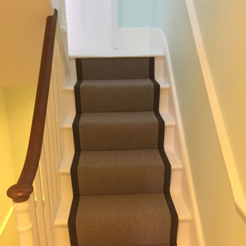 Grey Carpet Runner with Black Border in West London Residence