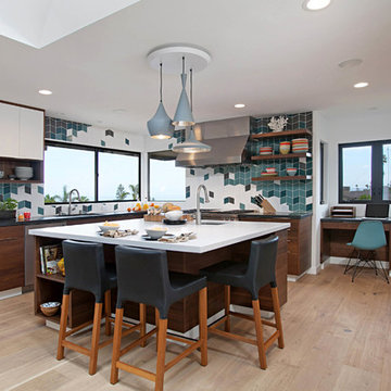 Multicolored Tile Backsplash in Modern Coastal Blend
