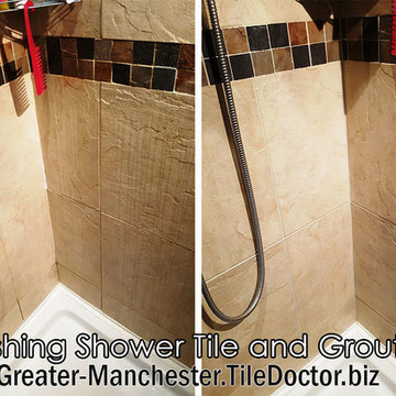 Shower Cubicle Cleaning and Re-Colouring in Dane Bank