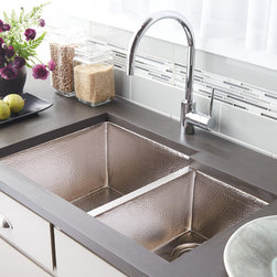 Cocina Duet Copper Kitchen Sink in Brushed Nickel - Kitchen Sinks