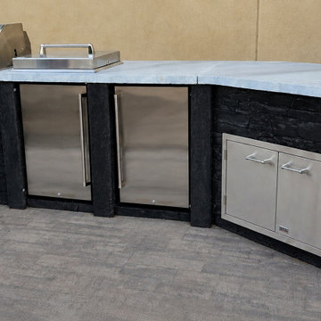 Custom Outdoor Kitchen with 40-Inch Grill & Dual Refrigerators