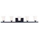 Livex Lighting - Livex Lighting Ridgedale Black Light Bath Vanity - Bring a simple, yet eye-catching style into your home with this lovely bathroom light. The geometric design will add interest to powder rooms and bathrooms. Finished in black, this design will bring light for years to come.