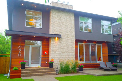 Example of a trendy exterior home design in Calgary
