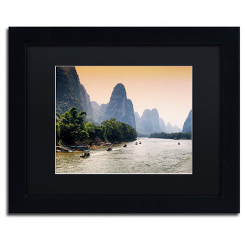 Philippe Hugonnard 'Li River' Art, Black Frame, Black Matte, 14"x11"