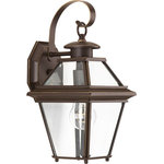 Progress - Progress P6615-20 Burlington - One Light Outdoor Small Wall Lantern - The Burlington outdoor collection is constructed from aluminum for durable, weather-resistant performance. A Brushed Nickel or Antique Bronze finish complements the clear beveled glass. Open bottom design allows individuals to replace lamps without removing any pieces. Brushed Nickel finish Durable, outdoor collection Complimented by clear beveled glass Open bottom design allows individuals to easily replace lamps.Shade Included: TRUE Warranty: 1 YearRoom Style: Outdoor* Number of Bulbs: 1*Wattage: 100W* BulbType: Medium Base* Bulb Included: No