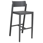 OSIDEA USA Inc. - The 100 Bar Stool, 29" Seat Height, Gray - This stackable bar stool will fit well in commercial and residential spaces alike. Its curved open back give a comfortable and unique aesthetic touch, allowing one to easily pick up this chair and neatly stack it away.