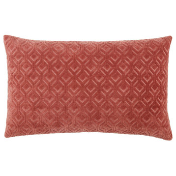 Jaipur Living Colinet Trellis Lumbar Pillow, Dark Pink/Pink, Polyester Fill