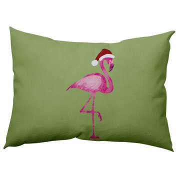 Snow Bird Decorative Throw Pillow, Green, 14"x20"