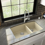 Karran USA - Karran Undermount Quartz 32" 60/40 Double Bowl Kitchen Sink, Bisque - Karran QU-711 sweeping curved rear bowl walls gives this large/small bowl 60/40 design a stylish flair. Its quartz composite material gives it outstanding durability and will provide years of trouble-free use. This undermount double bowl design is available in a choice of 6 elegant colors to compliment any decor. Karran sinks are a great addition to any home improvement projects.