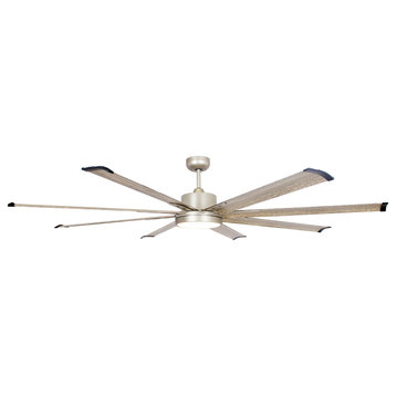72 in Modern LED Ceiling Fan with Remote in Satin Nickel