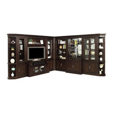 L Shaped House Entertainment Centers Tv Stands Houzz Stanford L Shape Entertainment Wall With Bar 11 Piece Set