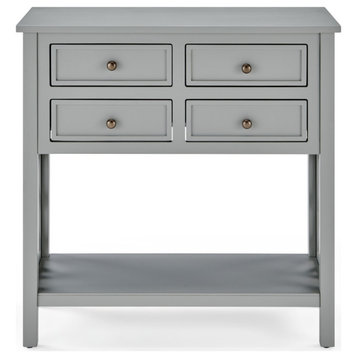 Coventry 32"W Wood Entryway/Console/Sofa Table, 4-Drawers, Gray