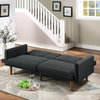 Black Linen-Like Fabric Adjustable Sofa, Black