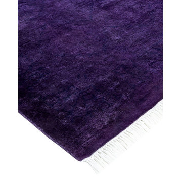Fine Vibrance, One-of-a-Kind Hand-Knotted Area Rug Purple, 4' 7 x 4' 8