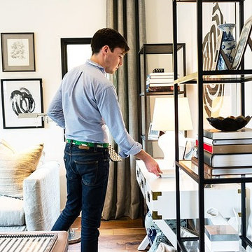 Indigo-Infused Living Room Makeover for Erica Chan Coffman of Honestly WTF