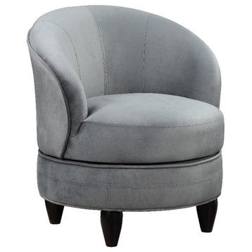 Sophia Swivel Accent Chair in Gray Velvet