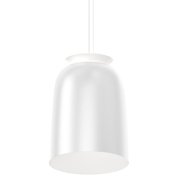 Belle Flare LED Bell Pendant, Satin White, Tall