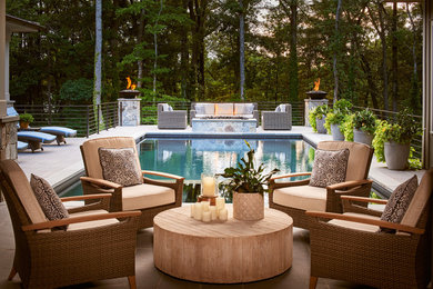 Design ideas for an arts and crafts pool in Charlotte.