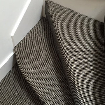 Grey Striped Carpet to Stairs in North London