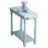 Masterpiece Chairside Table w Pullout Shelf, Baby Blue