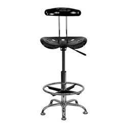 Chrome Drafting Stool with Tractor Seat - Bar Stools And Counter Stools