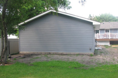 Mid-sized traditional detached two-car garage in Minneapolis.