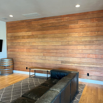 Ship Lap Wall, LED interior tape lighting, LED exterior landscape lighting