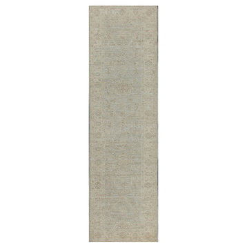 Pasargad Home Ferehan Collection Hand-Knotted Lamb's Wool Runner- 2' 9" X 9' 8"