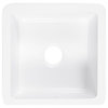 Eden Crisp White Fireclay 18" Single Bowl Undermount Kitchen Sink