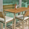 Vogue Teak and Stainless Steel Bar Table