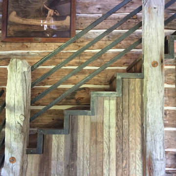 Hand forged stair railings & edges were designed by Jennifer Wright