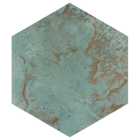 Zinc Hex Green Porcelain Floor and Wall Tile