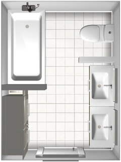 Bathroom layout options for about 64 sq. ft master bath - please help!