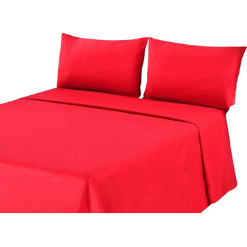 Tache 2-Piece Bed Sheet Set Red, Flat Sheet, King