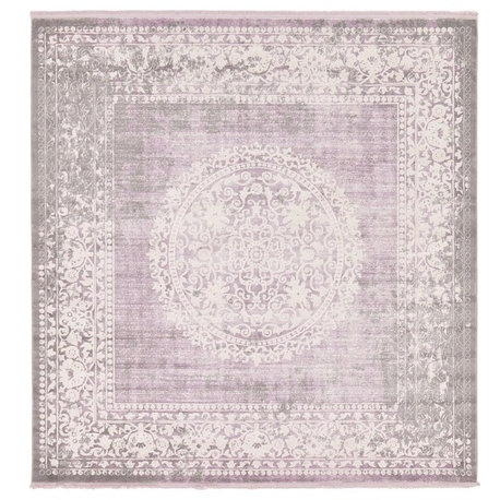 Unique Loom Purple Olwen New Classical 8' 0 x 8' 0 Square Rug